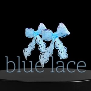 Blue Lace bow earrings